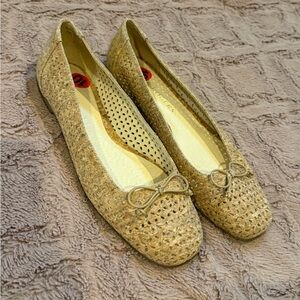 Jack Rogers Beige Woven Ballet Flats tan size 10 new